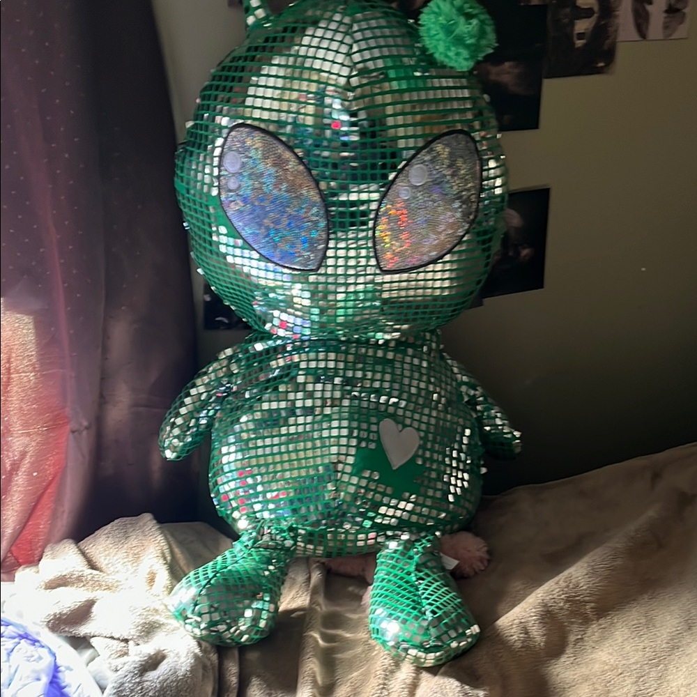 Green Sequin Alien Plush